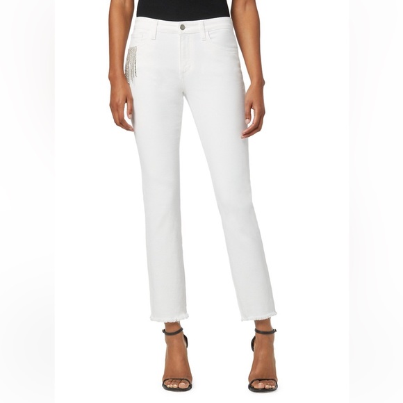 NWT Stephanie Gottlieb x Joe’s The Lara Mid-Rise White Jeweled Jeans - Size 24 - Picture 2 of 8